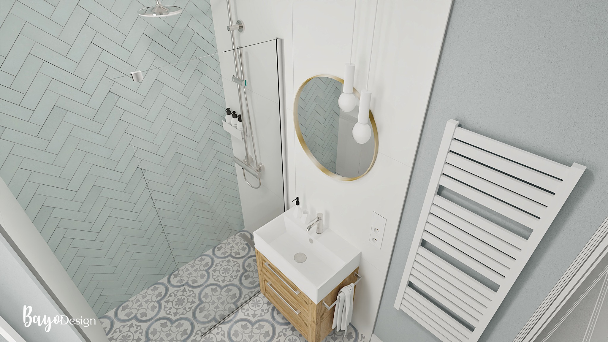 Bathroom 3m2 /Modern-Classic Style /House in Poland