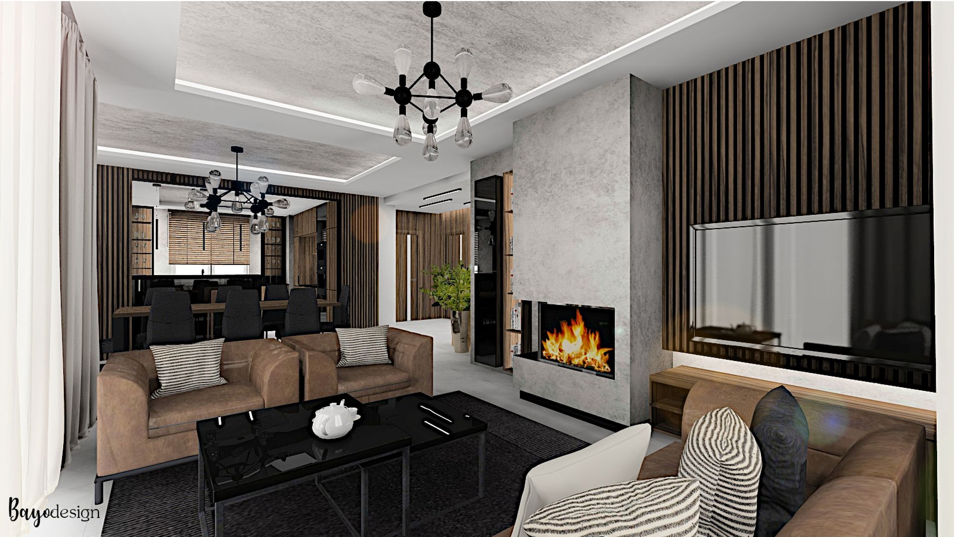 Living room, kitchen, dining/ House in Tarnow Poland